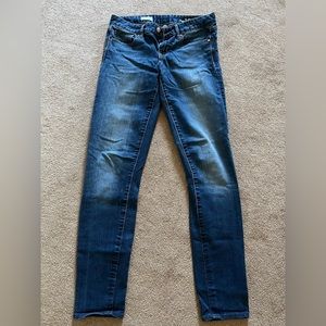 Gap 1969 always skinny jeans, size 27 extra long, medium wash